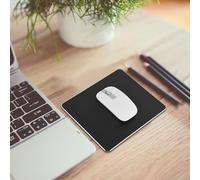 Tomantery Aluminum Alloy Non-slip Gaming Mouse Pad Mat Double Sided for PC Optical Mouse Smooth Sliding for Home Office Black Silver Gold 18 * 16 Cm (Black)