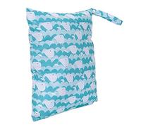 Tomantery Baby Cloth Diaper Bag Cute Animal Pattern Outing Wet Dry Bag for General Use (White Whale)