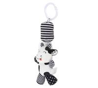 Tomantery Baby Hanging Rattle Toys Adorable Animal Shapes Develop Baby's Senses for Stroller/Crib, Cloth, 13.4x4.7in (Black and White Striped Calf Pendant)