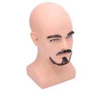 Tomantery Beard Mannequin Head with W Shape Beard for Precision Trimming Practice for Barber Shop or Personal Use Resin PVC