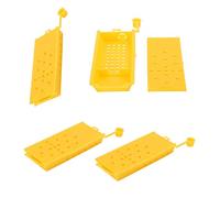 Tomantery Bee Transport Cage, Ventilated Queen Bee Box, Pack of 20, Beekeeping Equipment for Beekeeping Tools, Yellow Plastic