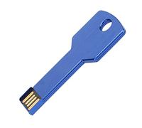 Tomantery Blue Key Shape USB Flash Drive Fast Plug and Play Memory Disc for Computer Car Use Aluminum Alloy Blue 1 X U Disc (64GB)