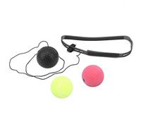 Tomantery Boxing Response Ball Adjustable Difficulty Silicone Headband Reflective Foam Ball for Home Aerobic Exercise Red Black Tennis
