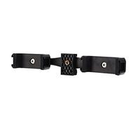 Tomantery Cell Phone Double Clamp/Holder Stand Mount Convenient Adjustable Tablet Hands Free Clamp Adapter for Live Broadcasting, Durable Plastic Material for, Black