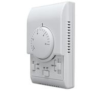 Tomantery Central Air Conditioning Thermostat Reliable Mechanical Control Switch for Fan Coil Temperature Control for Commercial and Civil Buildings ABSSensor Material White 110-, 1A