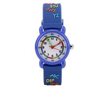 Tomantery Children Cartoon Watch Cute Letter Pattern Wristwatch Time Recognition Tool for Kids Pink (#3)