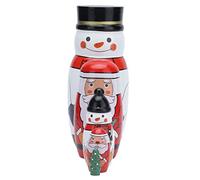 Tomantery Christmas Style Glossy Nesting Dolls Unique Decorative Ornaments for Festive Gifts, Handmade Wooden Dolls for Home Furnishings and Christmas Decorations