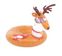 Tomantery Christmas Theme Inflatable Ski Circle Shock Resistant Snow Tube for Sledding Adventure Round Sled for Family Entertainment
