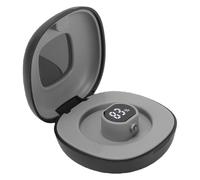 Tomantery Compact Smart Ring Charger Box with LED Display Magnetic Charging Port for Travel Home or Car Use Built-in 180mAh Battery (Black)