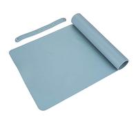Tomantery Computer Mat Expanded, Office -laptop -pad Litchi Cereals Soft PU Leather with Tie Straps for Office for Home (Sky Blue)