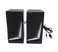 Tomantery Computer Speaker USB RGB 7 Dynamic Light Effects Pair 2 Inch Laptop Speaker for Desktop Gaming ABS 1 Pair