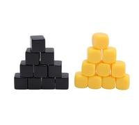 Tomantery DIY Impact Proof 16mm Plastic Dice for Board Games,Math Games,10 Black and 10 Yellow Pieces, Light Weight, for Teachers and Parents