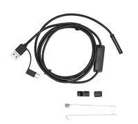 Tomantery Endoscope High Definition Camera 3 in 1 HD Auto Repair Air Conditioning Duct Micro Camera for Phone Computer, 7mm Lens Black, 6 LED Adjustable Brightness, for Mechanic Inspection