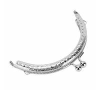 Tomantery Exquisite Silver Purse Clasp Frame, Lightweight Bag Clasp Lock for Wallet, Iron Kiss Lock for Designers, 8.5cm Metal Purse Frame