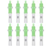 Tomantery Fiber Optic Quick Connector with Exquisite Design for Fast Cold Connecting Joint Adapter, Durable to Use, for FTTH Patch Cord, Green Color, 10Pcs