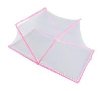 Tomantery Foldable Net Tent Portable Lightweight Safe Transparent Bed Net Tent for Baby Kids Students, Durable Polyester Bedroom Bed for Peaceful Sleep (Pink)