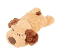 Tomantery Heartbeat Puppy Interactive Plush Toy for Calming Aid, Soft Stuffed Animal for Pets Sleep, Cats and Dogs Essentials (Brown)