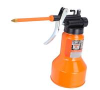 Tomantery High Pressure Manual Lubrication Oiler with Straight Spout for Auto Maintenance, 350ml Metal Feed Oil Can for Workshop Mechanics