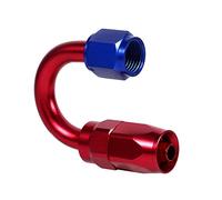 Tomantery High Strength AN6 Racing Oil Fuel Line Hose End Fitting Adapter Bright Appearance Protection Removable Head for Push-On 45 Degree (AN6-180°)