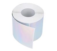 Tomantery Holographic Sticker Rolls 2 Inch Round Thermal Labels for Crafting Projects 400Pcs Water Proof Self Adhesive Labels