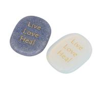 Tomantery Inspirational Crystal Stone Engraved with Motivational Words for Fish Jar Decor, 2PCS Engraved Stone for Holiday Present, Living Room and Bathroom Decoration