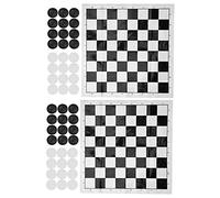 Tomantery International Checkers Set Foldable Portable Educational Travel Board Games for All Ages Kids and Adults, Plastic Film Checkerboard with 2 Sets of Checkers for Parties and Camping