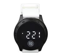 Tomantery LED Digital Watch Stylish Touch Korean Style Watch for Men Women Students,Plastic Strap,Great Gifts (Black Shell White Belt)