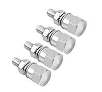 Tomantery License Plate Frame Bolts Screws Easy Installation for Motorcycle 4pcs Black Silver Gold Blue Red for Catching Everybody's Eye on the Road (cool silver)