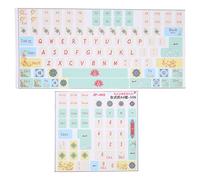 Tomantery Mechanical Keyboard Sticker Cute Cartoon Clear Pattern PVC for Universal PC, Frosted Surfaces 2Pcs