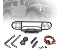 Tomantery Metal Front Bumper Durable for RC Car Accessories SCX10 Defender D90 D110 1/10 Model Toy for Age 6+ Black 7.7x2.4x1.8inch (Black)