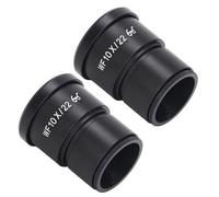 Tomantery Microscope Eyepiece 10X Advanced Optical Coating Wide Angle for Scientific Research Aluminum Alloy 2Pcs Universal Fit