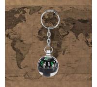 Tomantery Mini Ball Keychain Compass Floating Dial for Outdoor Keyring, Liquid Filled Compass Ball Easy to Read for Camping Travel