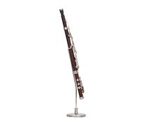 Tomantery Miniature Bassoon Replica with Stand and Case, 6in | Dollhouse Bassoon Model, Metal and Pine, Table Decor for Music Room