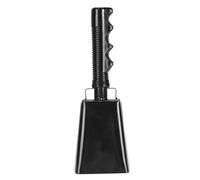 Tomantery Percussion Musical Instrument Cow Bell Noise Maker with Handle for Loud Cheering At Sporting Events, Metal/PVC, 9.05 X 2.24 X 1.96 Inches for Sports Fans (Black)