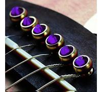 Tomantery Pin of the Bridge, with Pointed Crystal Glass Decorations for Guitar Lover for Professional Guitarists (Violet)