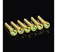 Tomantery Pin of the Bridge, with Pointed Crystal Glass Decorations for Guitar Lover for Professional Guitarists (Green)