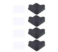 Tomantery Power Cable Storage Rack Durable Adhesive Hook for Bathroom Kitchen, 4Pcs No-Punch Power Plug Bracket for Home Supplies, Aluminum Alloy Black 4x4.5cm
