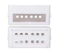 Tomantery Power Socket Storage Box Wire Organizer Plastic Box for Home Decorations 10.6x4.9x4.3in for Furniture (White)
