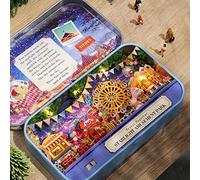 Tomantery Precise DIY Wooden Doll House Box Miniature Toy with LED Light Decoration for Kids Over 14 Years Old Eco-Friendly Crafting Material Christmas, Valentine's Day (#2)