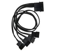 Tomantery PWM Fan Splitter Durable Black 4 Pin Adapter for Desktop Computer, Increase Airflow for PC Case Fans, Plastic Copper Material