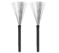 Tomantery Retractable Drum Brushes with Comfortable Rubber Handle | Wire Jazz Drum Brushes for Rock, Country, Folk Drummers, -Resistant Stainless Steel, Portable
