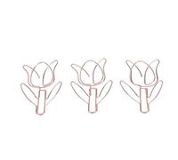 Tomantery Rose Gold Flower Shaped Paper Clips, Exquisite Colored Bookmarks Clips for Home Office School Supplies