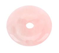 Tomantery Rose Quartz Crystal Donut Pendant Exquisite Nature Crystal for Women Stylish Decoration