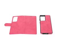 Tomantery S21 Wallet Protective Phone Case Durable PU Scratch Protection 2 in 1 Flip Magnetic Removable Phone Case for Men Women Travelers (Rose Red)