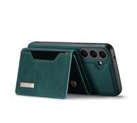 Tomantery S25 Magnetic Detachable Wallet Phone Case Convenient for Multiple Cards Cash Photos Tri-fold Stand Function for Hands-free Viewing People on the Go (#16) Green