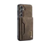 Tomantery S25 Magnetic Detachable Wallet Phone Case Convenient for Multiple Cards Cash Photos Tri-fold Stand Function for Hands-free Viewing People on the Go (#15) Coffee