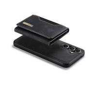 Tomantery S25 Magnetic Detachable Wallet Phone Case Convenient for Multiple Cards Cash Photos Tri-fold Stand Function for Hands-free Viewing People on the Go (#5) Black