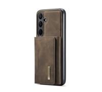Tomantery S25 Magnetic Detachable Wallet Phone Case Convenient for Multiple Cards Cash Photos Tri-fold Stand Function for Hands-free Viewing People on the Go (#11) Coffee