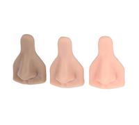 Tomantery Silicone Nose Model Soft Practical Flexible 3D Students Beginners Nasal Suture Display 3pcs Light Medium Dark Beige