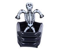 Tomantery Skull Inflatable Cooler Spooky Skeleton for Table Drinks Reusable Parties Supplies Black for Halloween Outdoor Parties